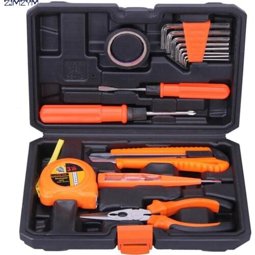 15 in 1 household set Hardware Toolbox with screwdriver, pliers,Knife,tape measure,Electric pen for Home maintenance tool