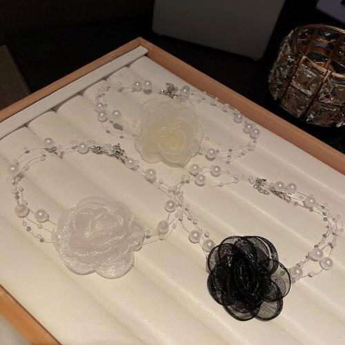 New Dainty Pearl Flower Bow-knot Choker Necklace Long Chain Pearl Heart Gold Coin Pendant Necklaces For Women Fashion Jewelry