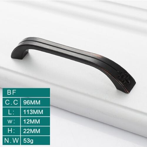 New Exquisite Cabinet USA European Black Handle Simple Black Bronze Handle Closet Drawer Cabinet Furniture Door Handle