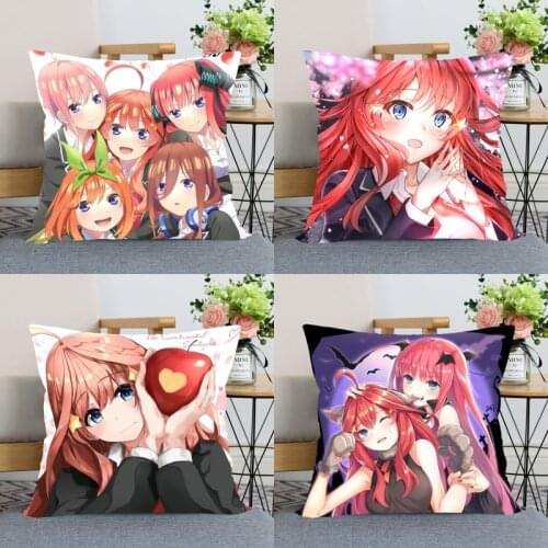 Custom Go-Toubun no Hanayome Pillow Case High Quality Satin Fabric Pillowcase Decorative Pillow Cover Wedding Decorative 0303