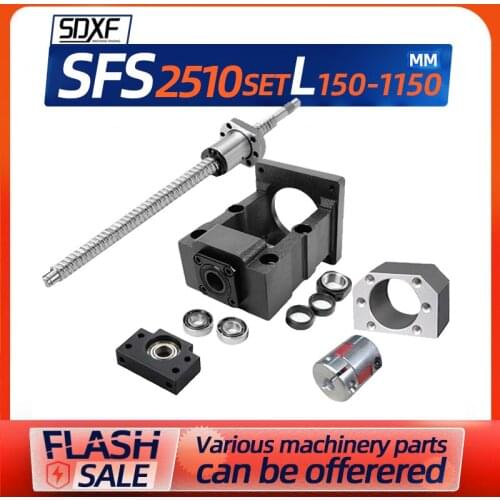 Precision ball screw, round hole nut 2510S, linear guide bearing, stepping servo motor, one seat, fixed seat module set