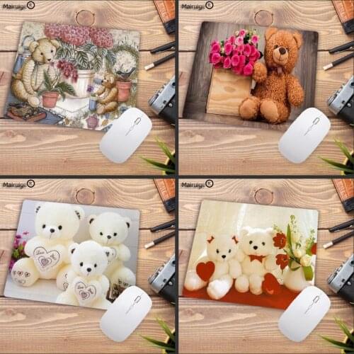Mairuige Cute Animal Bear Picture Laptop Rubber Anti-slip Anime Cartoon Gaming Mouse Pad PC Game Players Girl s Mat 22X18CM
