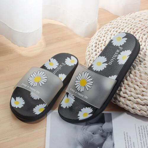 2020 Summer Slippers Shoes Women Cute Daisy Transparent open Toe Flip Flops Clear Outdoor Beach Slides Sandals TUX202