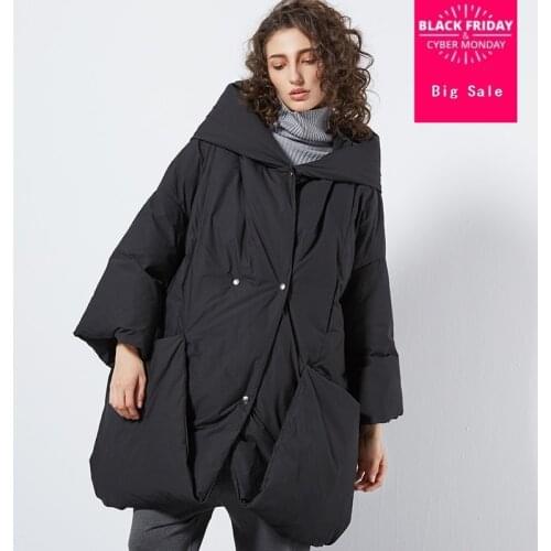Winter plus size over the knee 90% real duck down coat female fashion brand with big pockets hooded warm down coat wq517