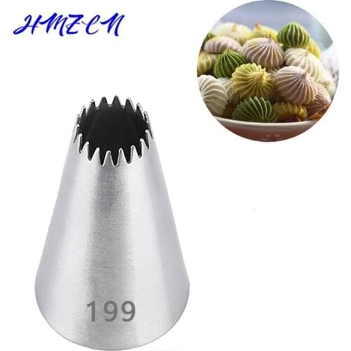 1PCS 199# Silicone Icing Piping Cream Confectionery Bag Stainless Steel Nozzle Tips Cake Decorating Tools