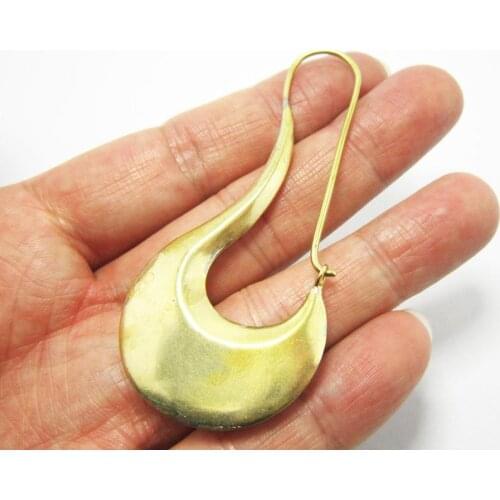Brass earrings 72x32.8mm Fishhook brass earlobe pendant Boho earrings findings R859