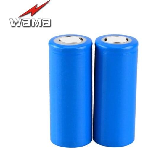 2pcs/lot Wama Real 4000mAh 26650 Batteries Li-ion lithium 3.7V Rechargeable Battery High Power Bank for Flashlight Torch