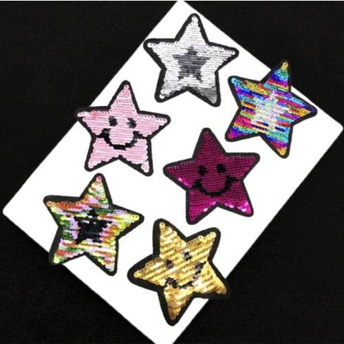 20pcs Reversible Sequined Patches Heat Transfer Glitter Patch For Clothing Garment Jacket Iron On Patchwork Stickers Appliques