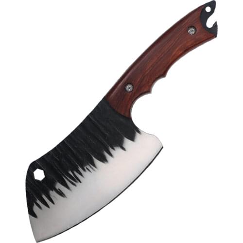 28Cm Hand Forged Small Kitchen Knife Stainless Steel Butcher Knife Portable Household Camping Cooking Chef Knife With Scabbard