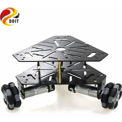 3WD Omni Wheels Robot Car Chassis Stainsteel Frame With 3pcs DC 9V Motor For DIY Toy Car Owi Robot Competition