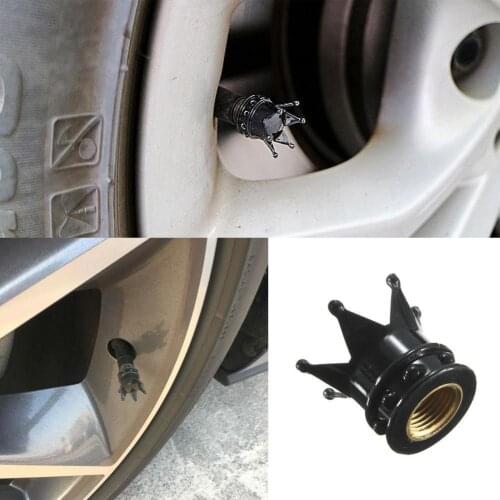 4pcs Bicycle Clique Dustproof Gold Crown Tyre Wheel Stem Air Valve Caps Tire Valves Auto Truck Bike Cap Professional Accessories