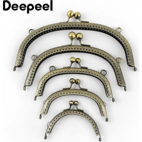 5pcs/lot Deepeel Purse Frames Embossed Bronze Handles Kiss Clasp DIY Bag Handle Accessories Sewing Handbag Hardware Close F1-63