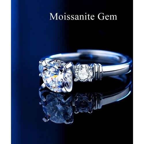 925 Sterling Silver Ring for Women Classic Resizable Moissanite Zircon Women Ring Couple Wedding Bride Jewelry Accessories Gift