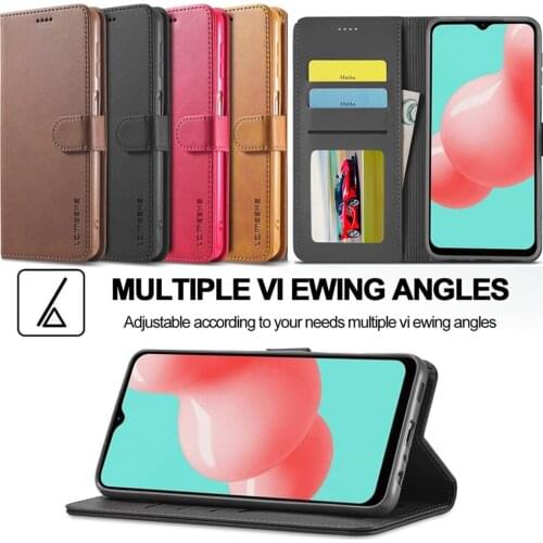 A32 4G Leather Flip Case For Samsung Galaxy A32 A42 A12 A52 A72 A02S A01 A02 A51 A71 5G A31 A41 A50 A70 A40 A30 A20 Wallet Cover