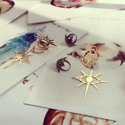 New Anime FGO Fate/Grand Order jewelry Karna x Arjuna Asymmetric 925 Silver Earrings Ear clip Ear stud decoration Gift