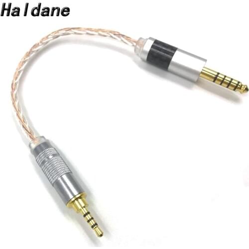 Haldane 2.5mm TRRS Balance Male to 4.4mm Balance Male 8 Croes Single Crystal Cooper Silver Mixed Audio Male to Male Aux Cord