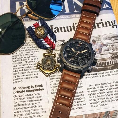 2021 NAVIFORCE Mens Fashion Sports Watches Men Quartz Analog Date Clock Man Leather Military Waterproof Watch Relogio Masculino