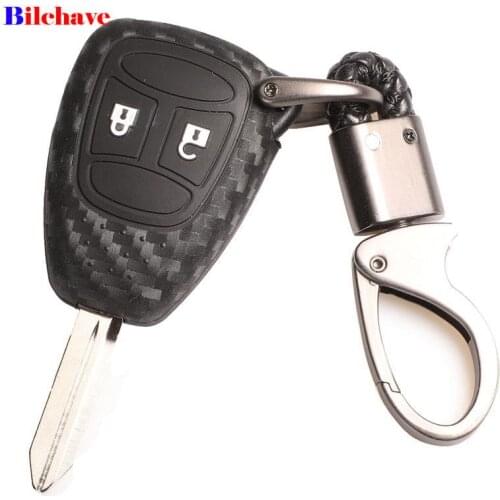 Bilchave 2BT Silicone Car Key Case Cover For Jeep Grand Cherokee Commander For Chrysler 300 Aspen For Dodge Dakota Durango