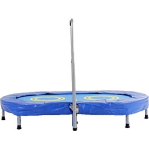6399 Home Childrens Trampoline With Armrest Height 5 Gears Adjustment Indoor Jumping Bouncing Bed Steel Pipe Frame Bounce Bed