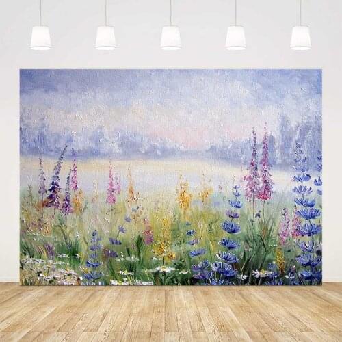 Floral oil painting photography backdrop purple flowers background for photo studio old master oil painting background photocall
