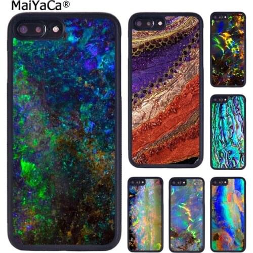 MaiYaCa Geode opal iridescent holographic marble Phone Case For iPhone 5 6S 7 8 plus 11 12 Pro X XR XS Max Samsung Galaxy S9 S10