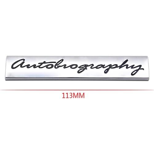 Silver Land AUTOBIOGRAPHY Logo Rear Body Badge Sticker Emblem Car Tailgate Chrome Sticker