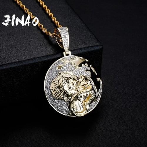 JINAO 2021 NEW Roaring Gorilla Pendant High Quality Personality Iced Out AAA+ CZ With 4mm Tennis Chain Pendant&Necklace Jewelry