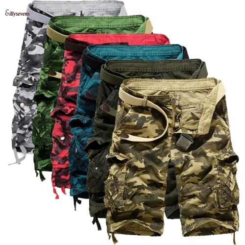 Camouflage Camo Cargo Shorts Men 2021 New Mens Casual Shorts Male Loose Work Shorts Man Military Short Pants Plus Size