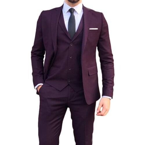 3Pieces Custom Men‘s Suit 2021 New Fashion Singal Breasted Skinny Smart Cacual Wedding Male Evening Part Wear