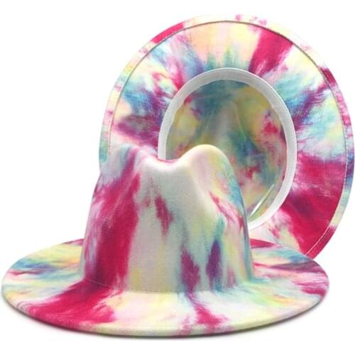 Summer hat fedora hat unisex hat felt cap fedoras multicolor fedoras hat party hat church top brimhat for women and men