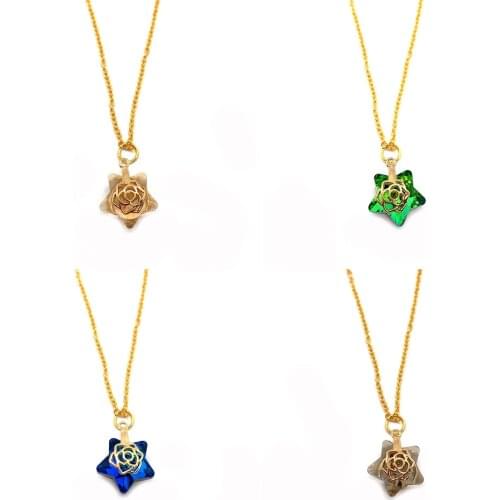 Hot-selling Star-shaped Crystal Necklace Pendant Simple Temperament Fashion All-match Female Holiday Hot-selling Accessories