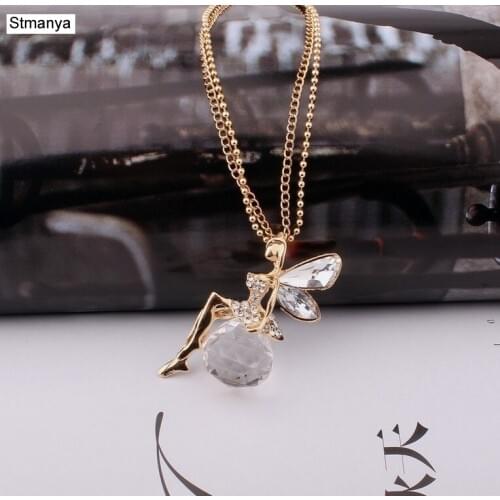 Hot Women Fashion Cute Retro Fashion Retro Jewelry Angel crystal wings Best Gift jewelry