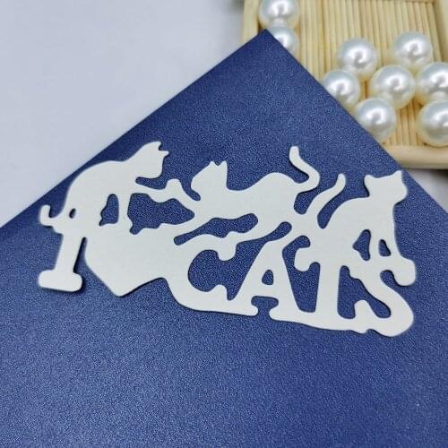 I Love Cats Metal Cutting Dies Scrapbooking Embossing Folders for DIY Album Card Making Craft Stencil Greeting Photo Paper