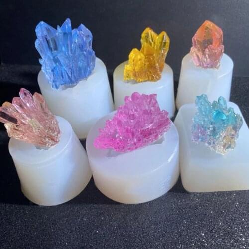 Simulation Original Stone Crystal Cluster Epoxy Resin Mold Silicone Mould DIY Crafts Jewelry Pendant Making Tool