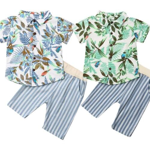 Fashion Summer Toddler Baby Kids Boy Tops T-shirt Short Pants Outfit Set Clothes