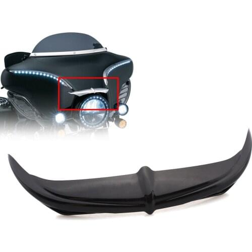 Motorcycle Black Bat Brow Wing Fairing Accent Trim Headlamp Eyebrow Eyelid For Harley Touring Electra Glide Street Glide Trike