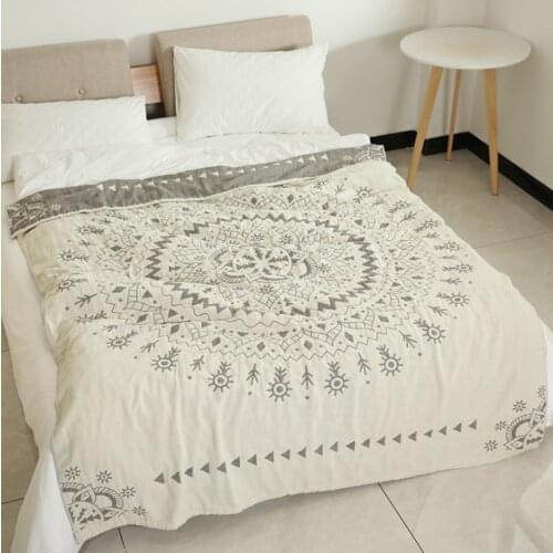 Muslin Summer Blanket Travel Breathable Chic Mandala Large Bed Sofa Soft Throw Blanket Para Blanket 100% Cotton blanket