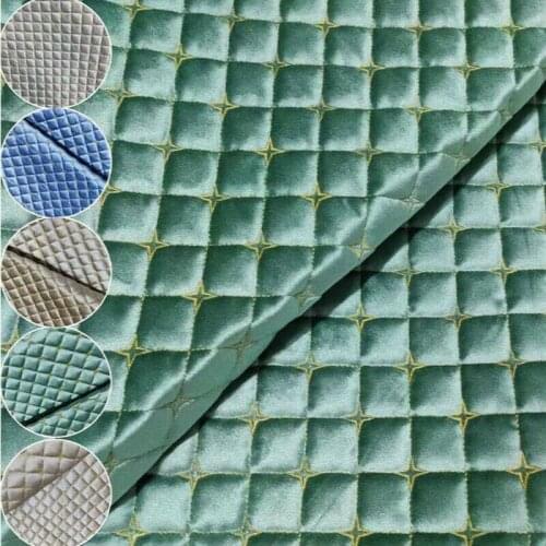 50x275cm Soft Velvet Quilted Fabric Embroidery Non-slip Back Thickening Quilted Fabric Diy Cushion Car Sofa Cover