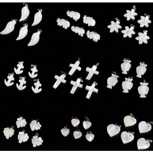 Natural white Shell Pendants Mother of Pearl Abalone Shell Exquisite charms For jewelry making DIY Necklace accessories