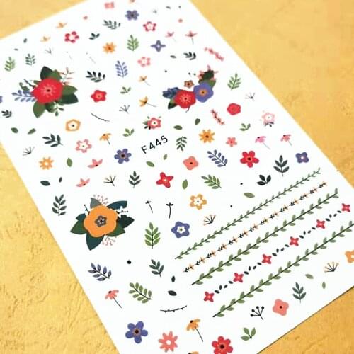 Newest F445 3D nail sticker decal stamping back gule DIY nail decoration tools