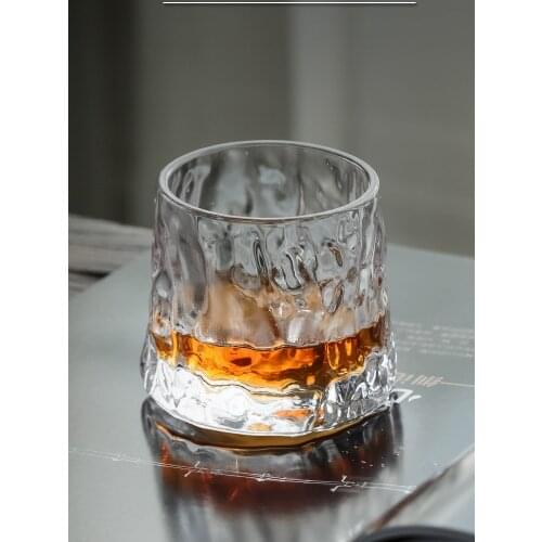 Novel Creative Thick Crystal Whiskey Tumbler Glass Spinning Tops Design Hammer Glasses Of Wine Spirit XO Brandy Cup Wineglass