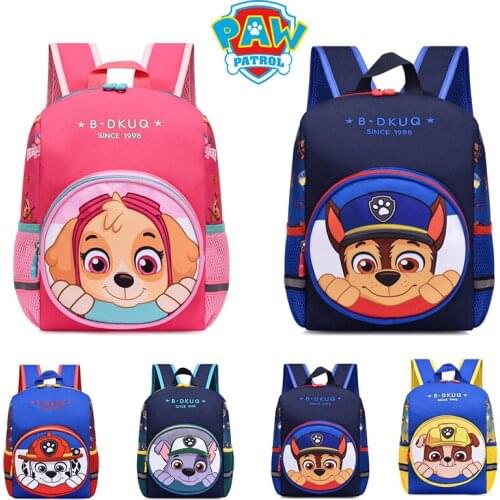 Paw Patrol Chase Skye Marshall New Cartoon Childrens Schoolbag Backpack Boy Girl Cartoon Lighten Kindergarten Bag Figure Print