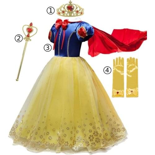 Dress for Girls Princess Cosplay Costume 4-10Y Halloween Christmas Girls Dress Up Party Dress Costume Girls Dress