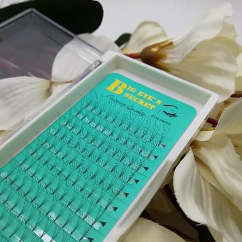 Popular Heat bonded 4D Russia Volume Lashes 8-15mm Premade Fans Individual Eyelash Extension 12 lines one tray