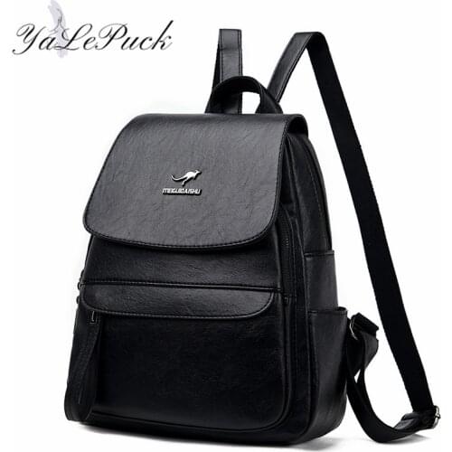 The New Ladies Backpacks women high quality leather backpack high capacity school bags for teenage girls women travel backpacks