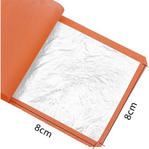 12K edible platinum foil 8x8cm, 25 sheets per volume, used for food-grade cakes, ice cream chocolate, sushi and beauty