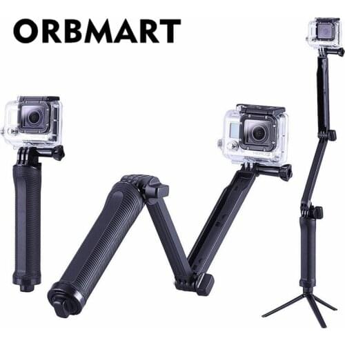 ORBMART Multi 3-way Monopod Folding Extension Grip Arm Portable Magic Mount Selfie Stick For GoPro Hero 4 3+ 3 SJ4000 Xiaomi Yi
