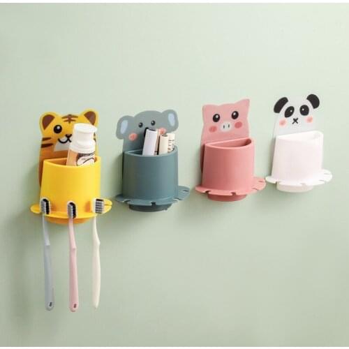 Carton Wall-mounted Toothbrush Holder Toothpaste Shelving Gargle Cup Wash Set Toothbrush Rack