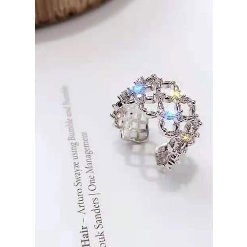 Brillian Supernatural Mesh Opening Adjustable Size Ring Women Aesthetic Korean Style Bride Jewerly From Body Bt21Cheap Things