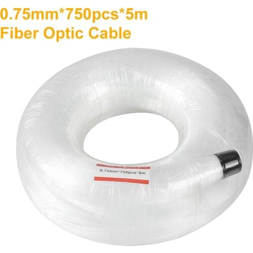 0.75mm*750PCS*5M PMMA Plastic Fiber Optic Cable End Glow For Starry Sky Light Source Machine Car Lighting